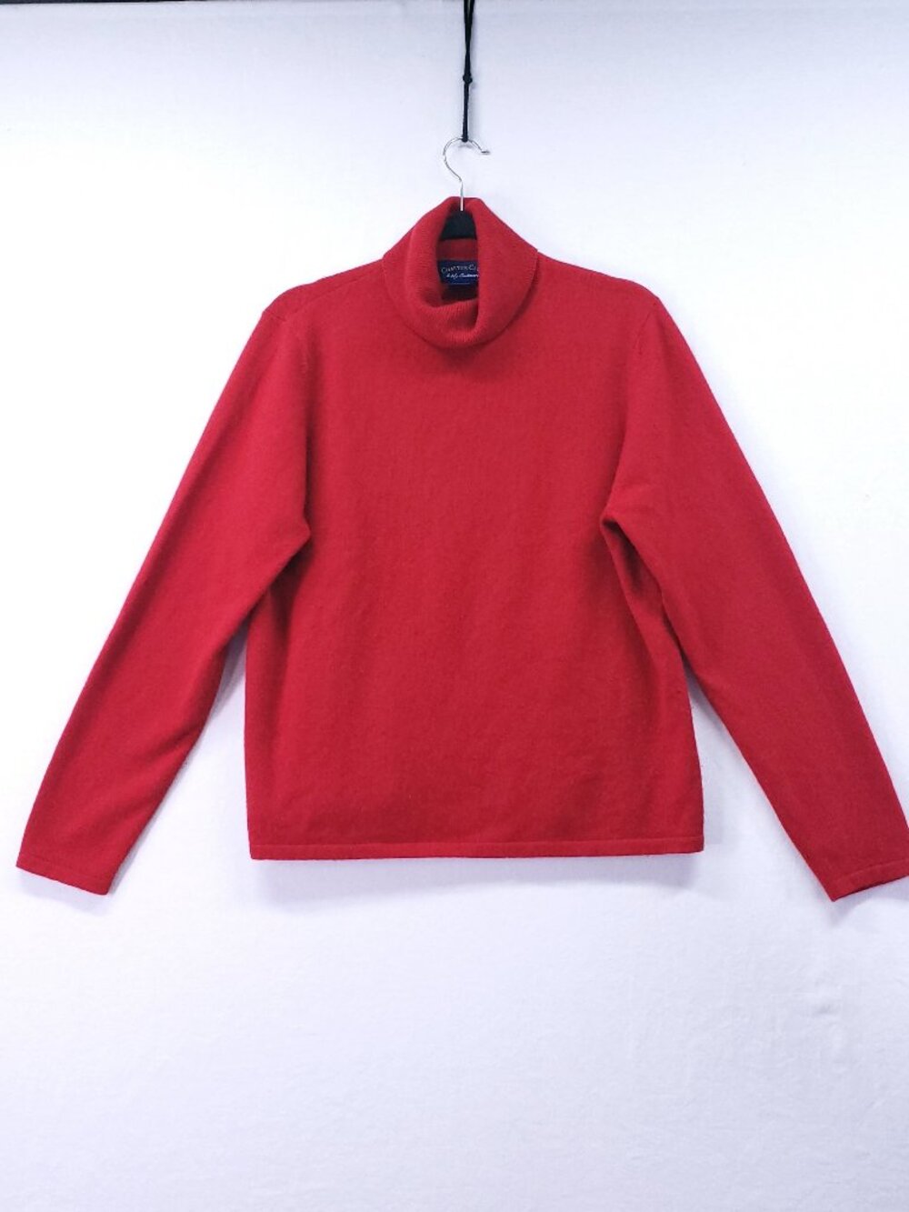 Charter Club 2 Ply 100% Cashmere Sweater Size XL Pullover Turtleneck Red Preppy - Picture 1 of 12